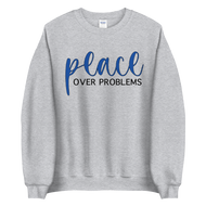 Gray + Blue Cursive P.O.P. Sweatshirt