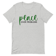Load image into Gallery viewer, Gray + Green Cursive P.O.P. T-shirt
