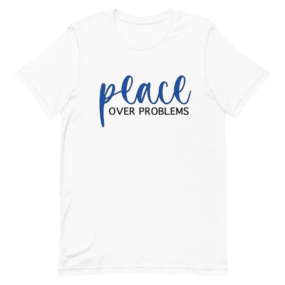 White + Blue Cursive P.O.P. T-shirt